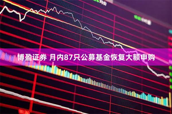 博盈证券 月内87只公募基金恢复大额申购