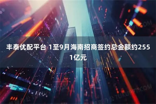 丰泰优配平台 1至9月海南招商签约总金额约2551亿元
