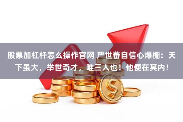 股票加杠杆怎么操作官网 严世蕃自信心爆棚:天下虽大,举世奇才,唯三人也!他便在其内!